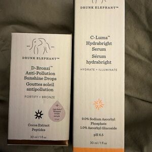 Drunk Elephant D-Bronzi and C-Luma Serum Set - White and Cream